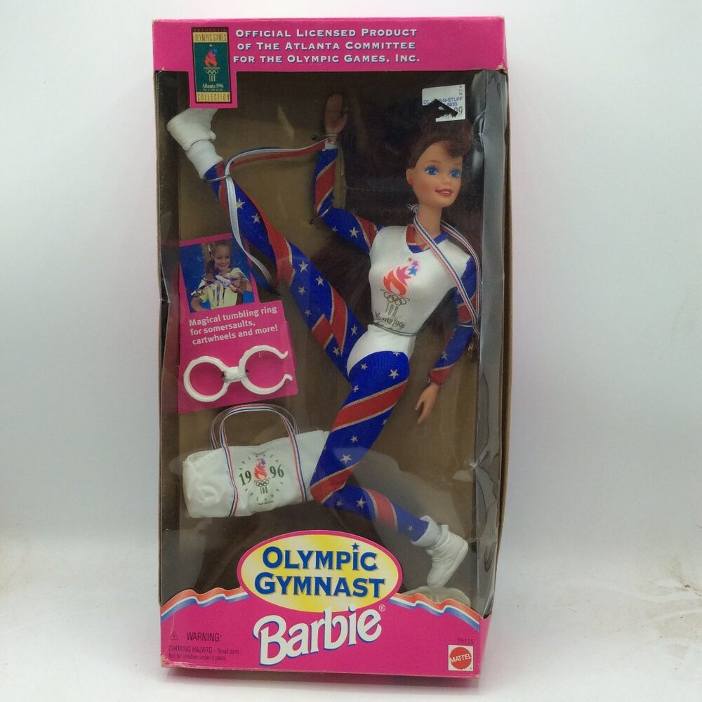 NIB OLYMPIC GYMNAST BARBIE DOLL - 1996 Atlanta Olympics - Red hair variant
